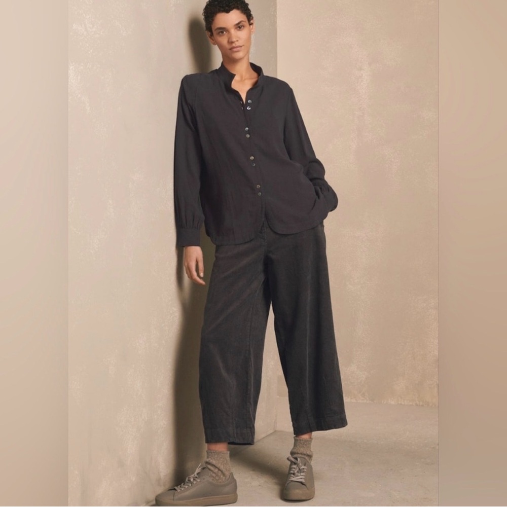 Poetry Wide-Leg Crop Pants in Charcoal Black